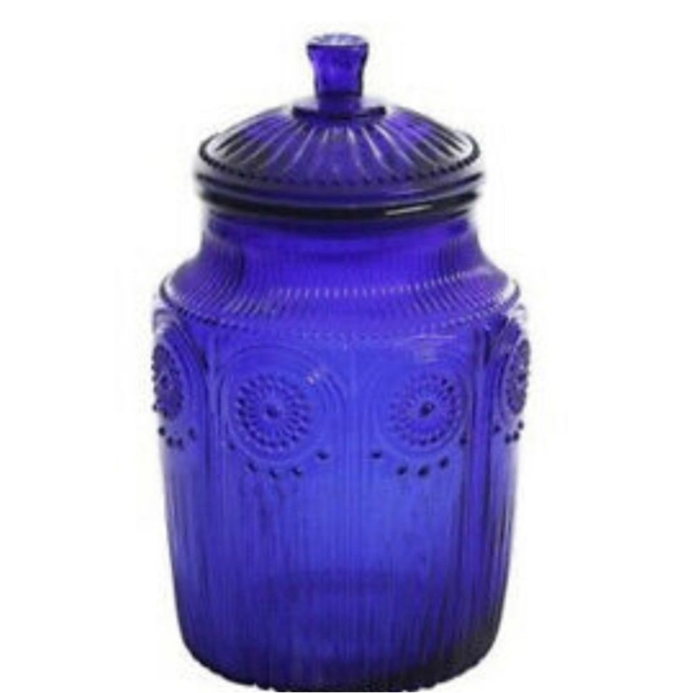 The Pioneer Woman Adeline Blue Embossed Storage Container